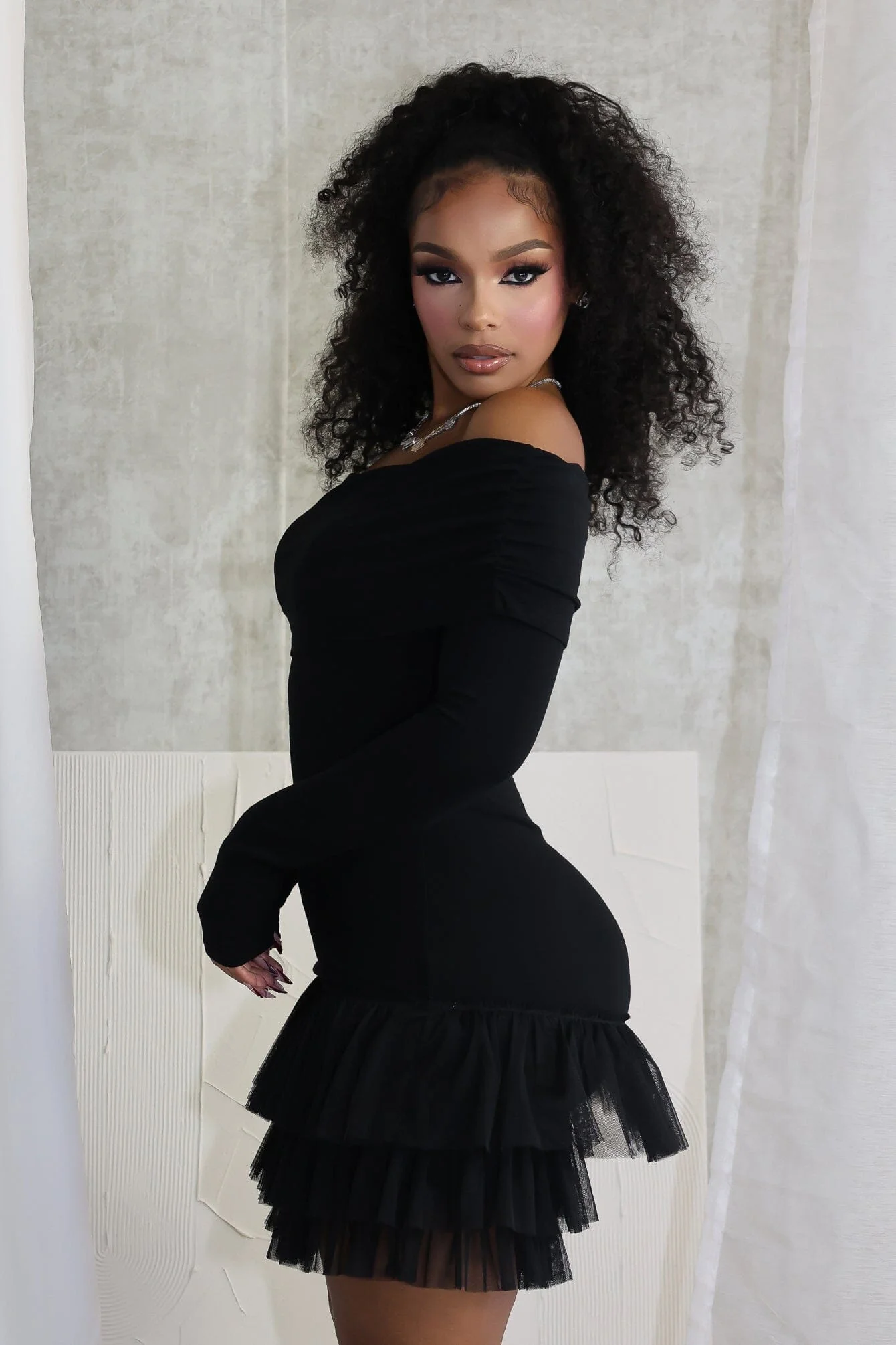 8438-Ekko-Tulle-Ruffled-Mini-Dress-3.webp Ekko Tulle Ruffled Mini Dress