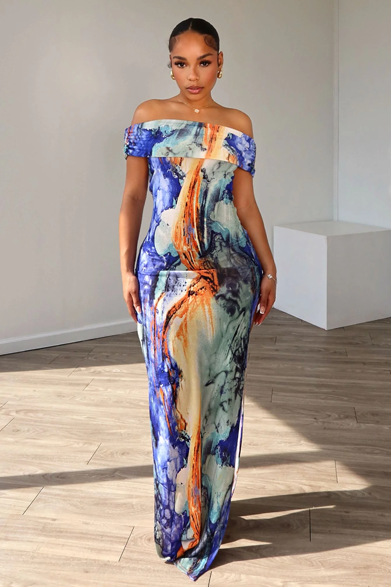 8508-Berry-Tropical-Off-Shoulder-Sleeveless-Dress-3.webp Berry Tropical Off Shoulder Sleeveless Dress