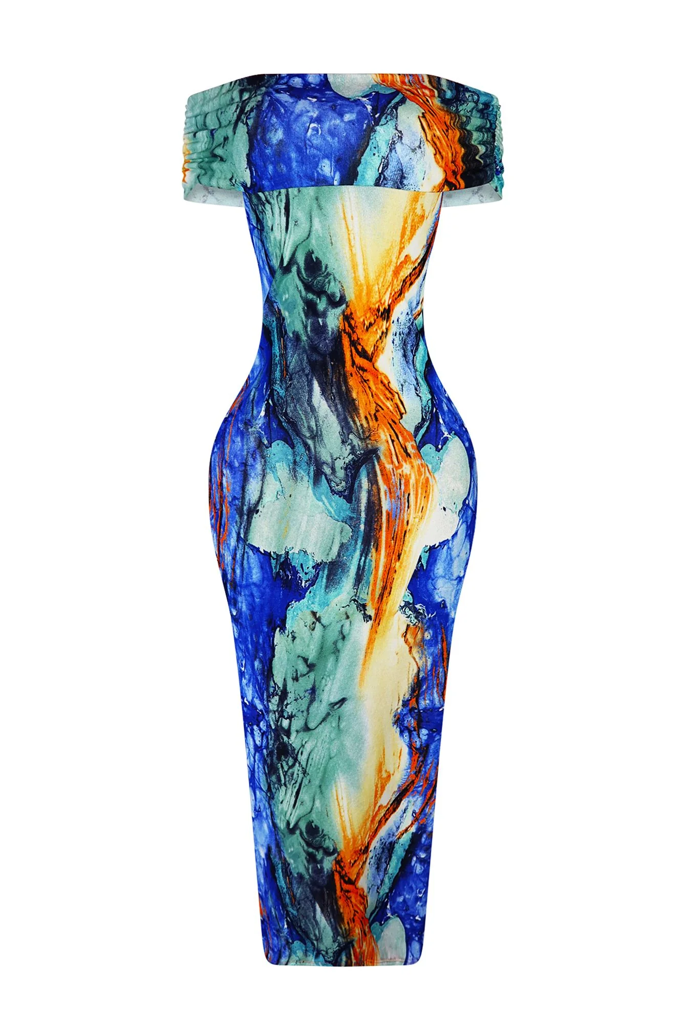 8508-Berry-Tropical-Off-Shoulder-Sleeveless-Dress-4.webp Berry Tropical Off Shoulder Sleeveless Dress