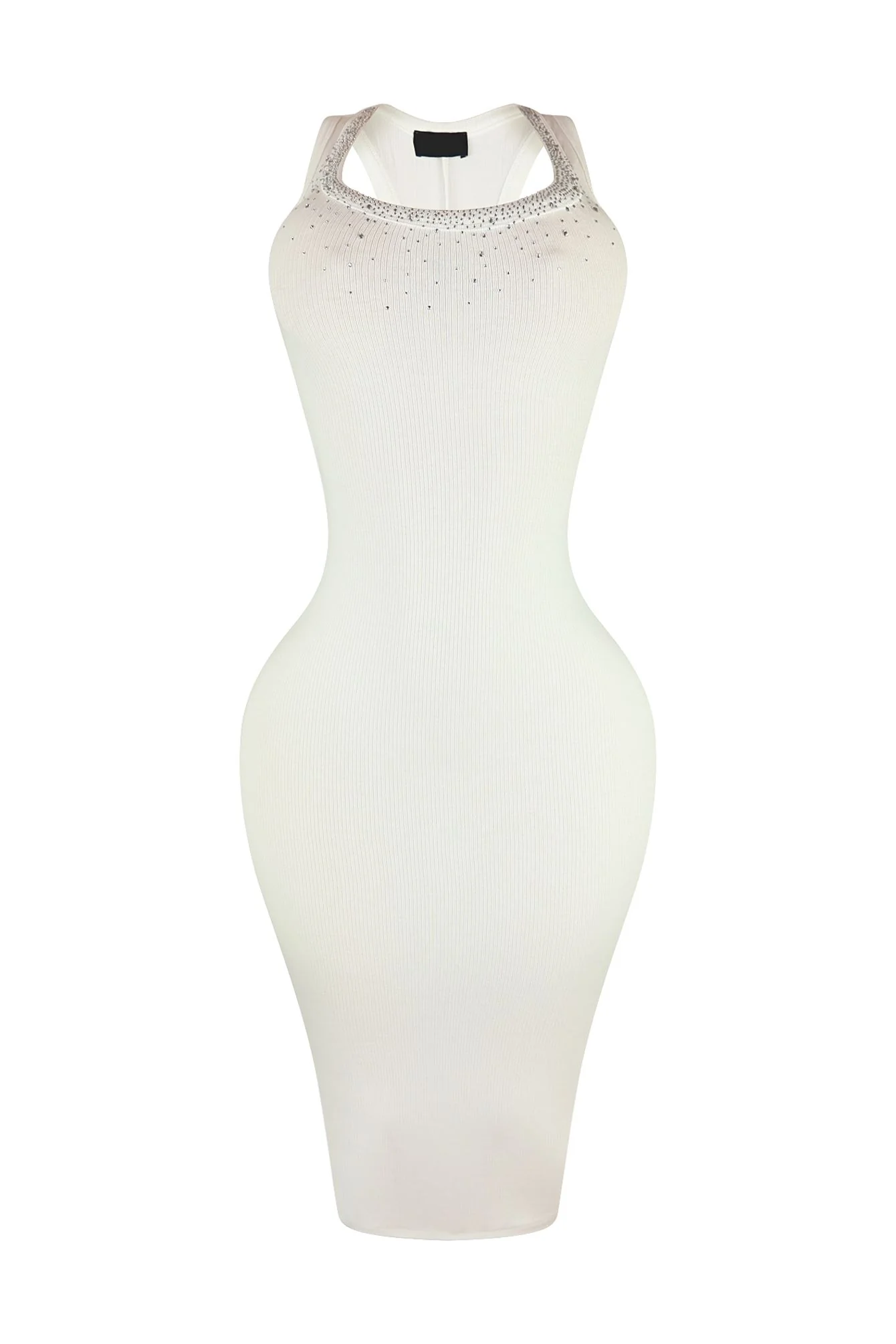 8516-Love-Birds-Ribbed-Rhinestone-Basic-Dress-3.webp Love Birds Ribbed Rhinestone Basic Dress