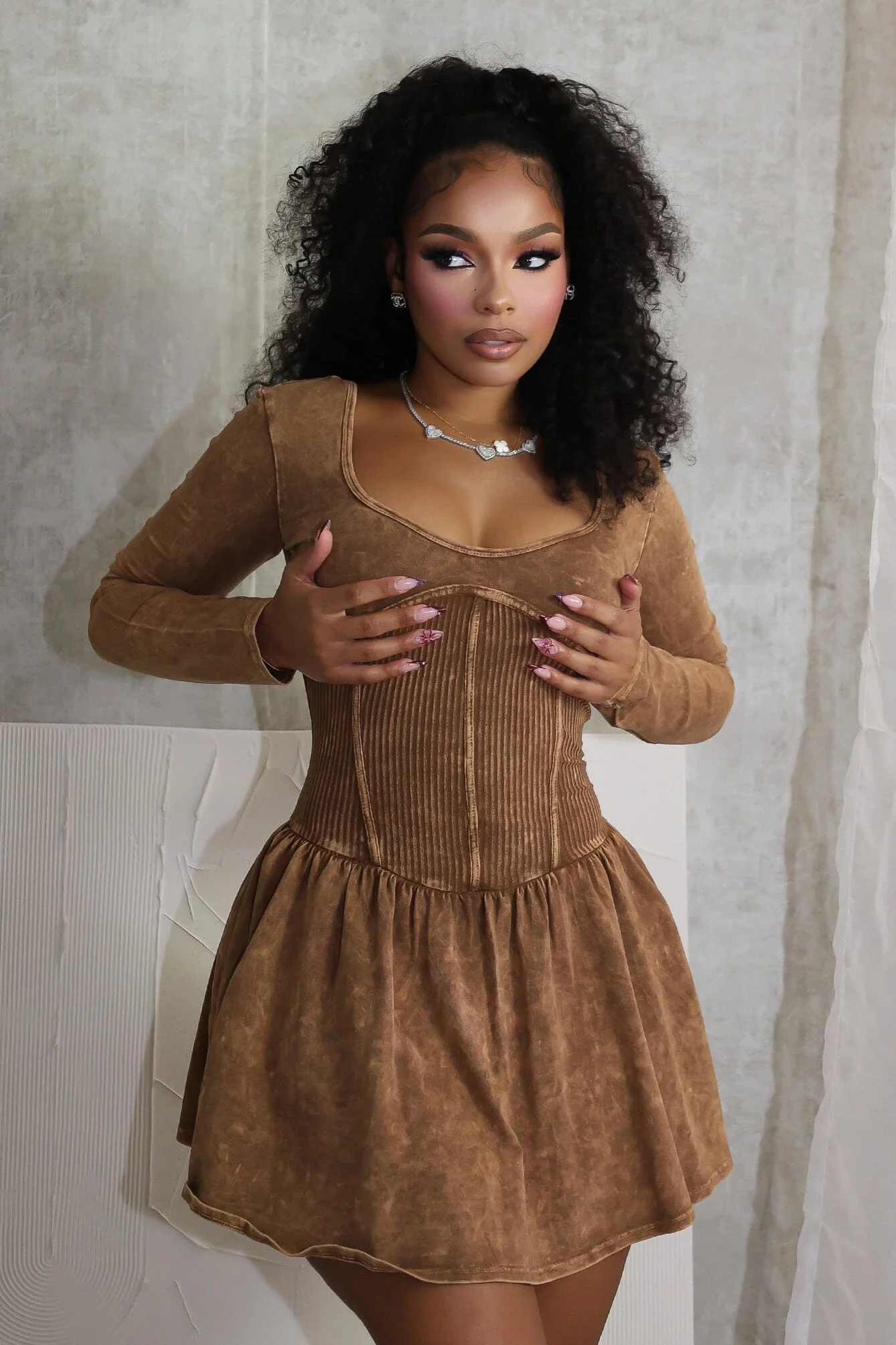 8576-Chelsea-Mineral-Washed-Corset-Mini-Dress-4.webp Chelsea Mineral Washed Corset Mini Dress