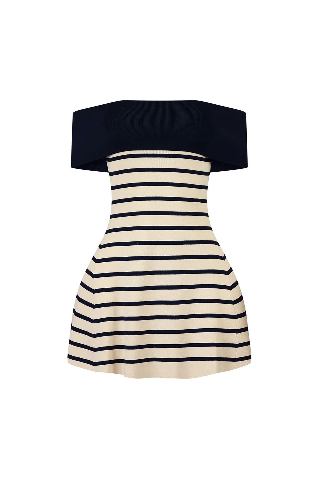8660-Hayes-Off-Shoulder-Striped-Flare-Mini-Dress-3.webp Hayes Off Shoulder Striped Flare Mini Dress
