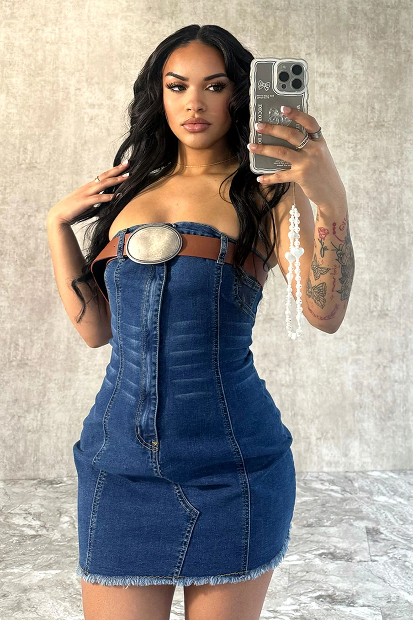 8704-Bottoms-Up-Belted-Denim-Tube-Dress-7.webp Bottoms Up Belted Denim Tube Dress