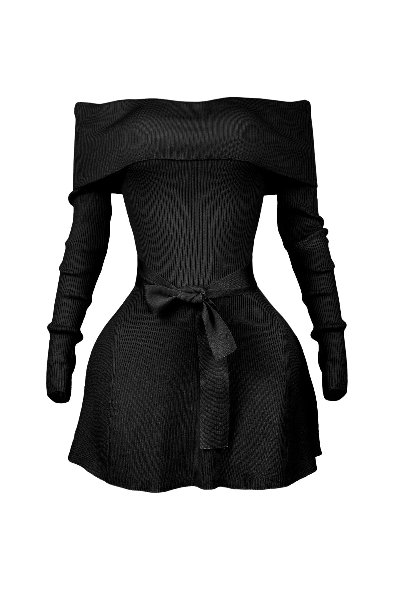 8708-Kara-Off-Shoulder-Flare-Mini-Dress-6.jpg Kara Off Shoulder Flare Mini Dress