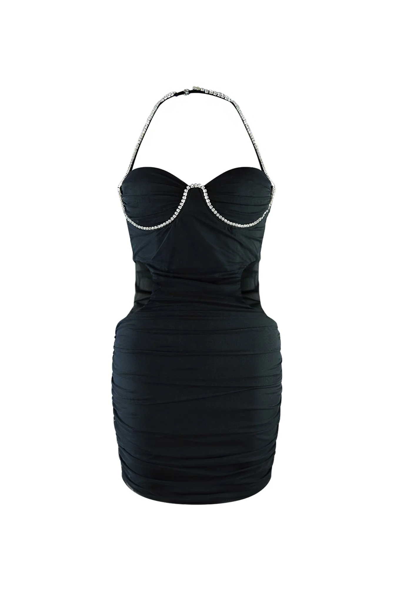 8762-Be-Mine-Rhinestone-Trim-Halter-Mesh-Dress-3.webp Be Mine Rhinestone Trim Halter Mesh Dress