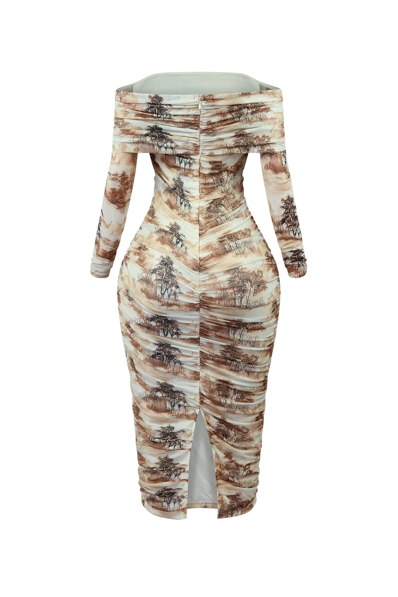 8771-Everson-Print-Mesh-Ruched-Off-Shoulder-Long-Sleeve-Midi-Dress-5.webp Everson Print Mesh Ruched Off Shoulder Long Sleeve Midi Dress