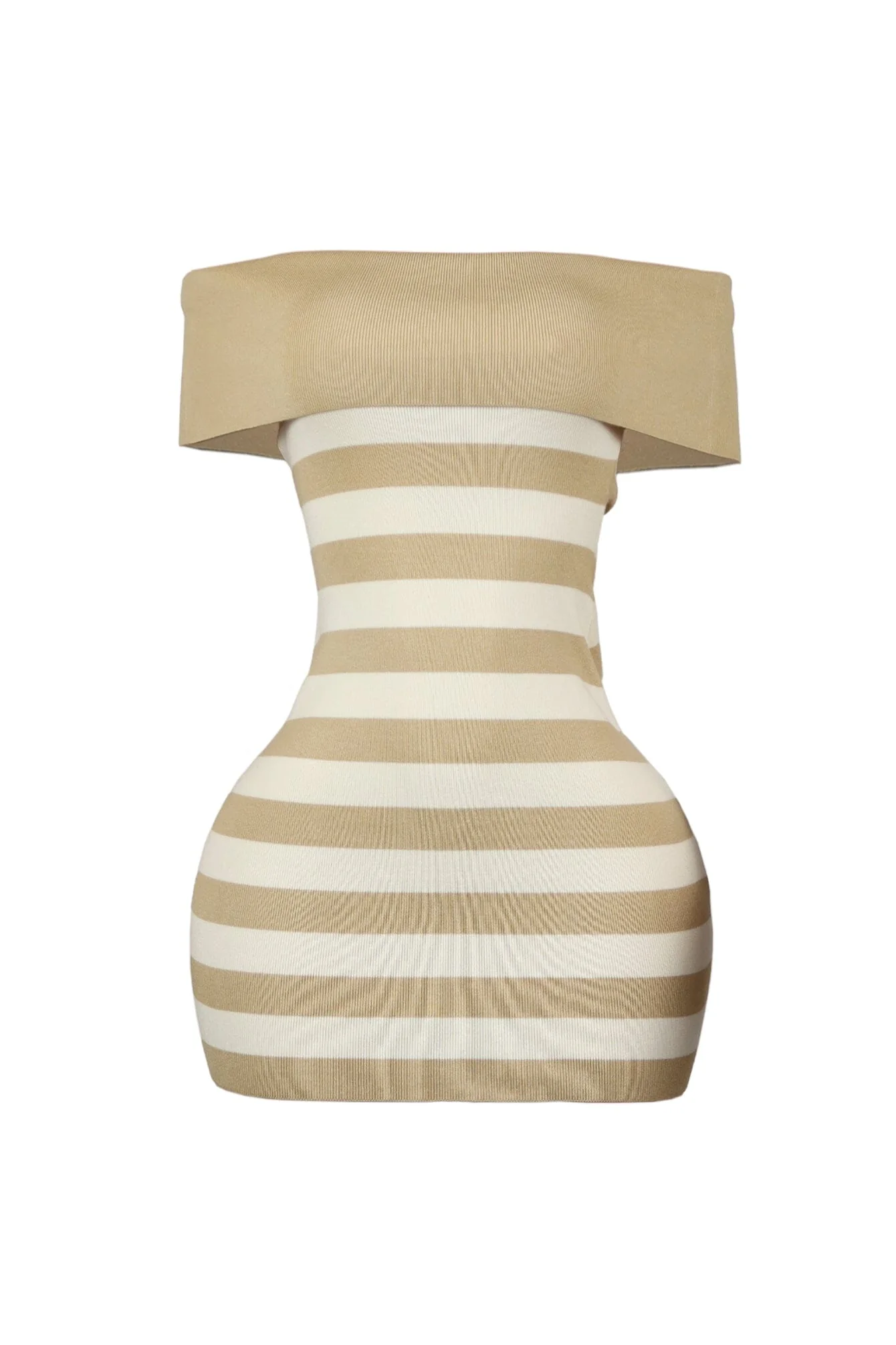 8775-Lara-Off-Shoulder-Sleeveless-Striped-Mini-Dress-4.webp Lara Off Shoulder Sleeveless Striped Mini Dress