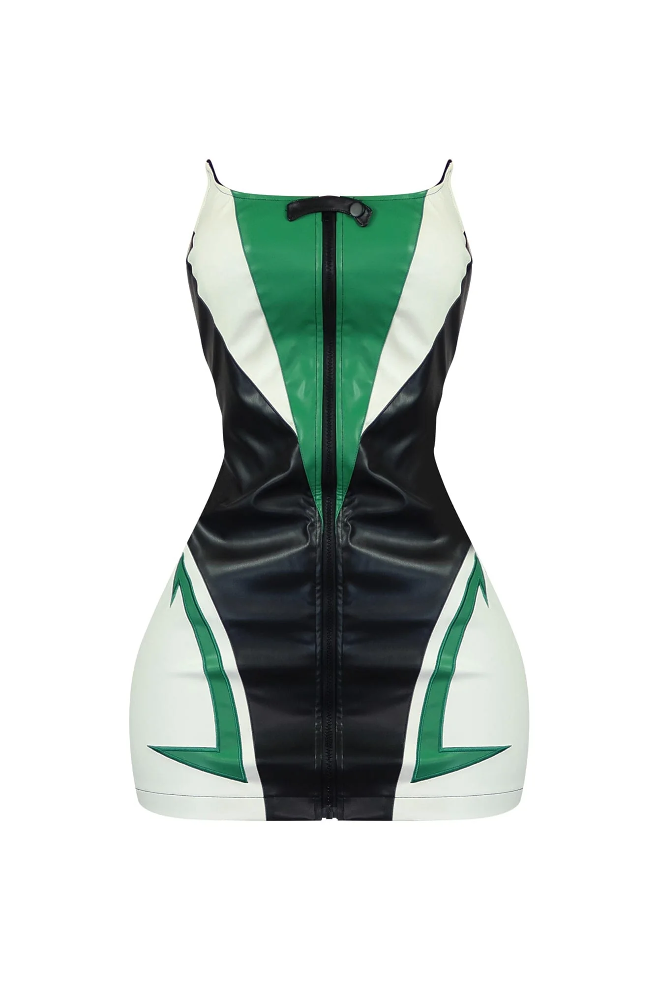 Doja Faux Leather Moto Mini Dress