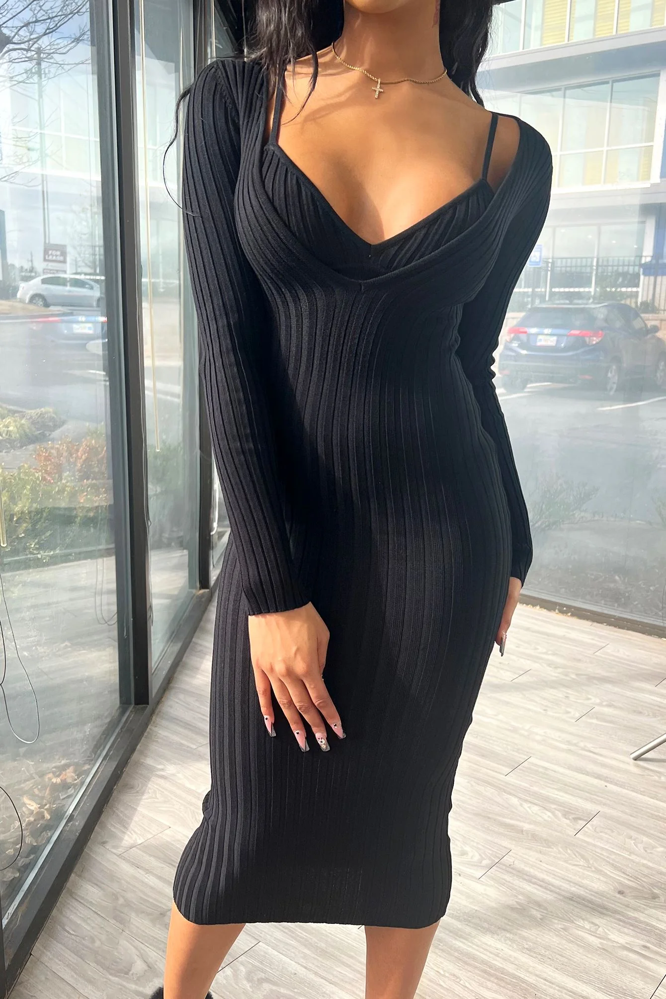 8920-Louis-Ribbed-Midi-Dress-with-Bra-SET-5.webp Louis Ribbed Midi Dress with Bra SET