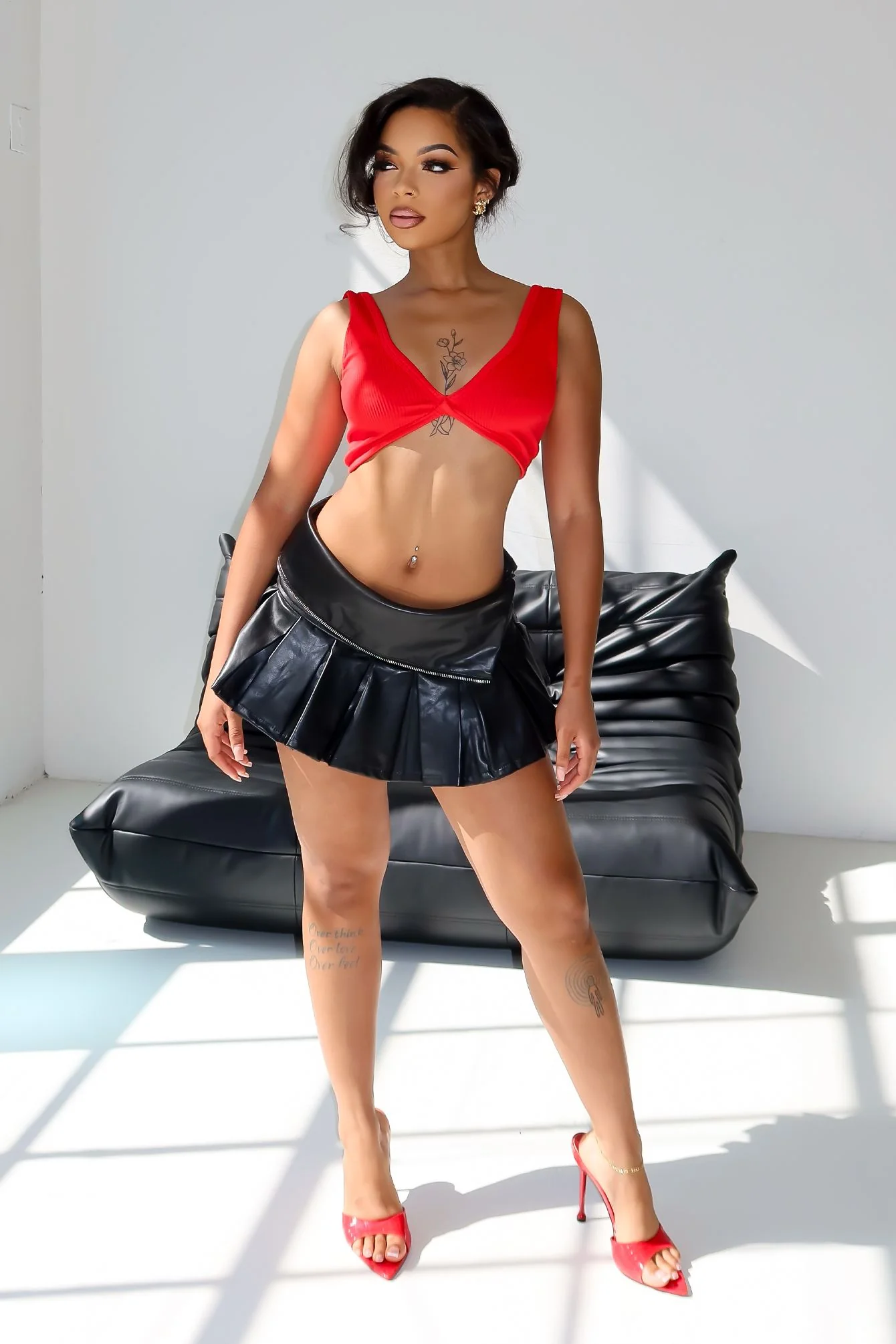 Pleated Charm Mini Skirt