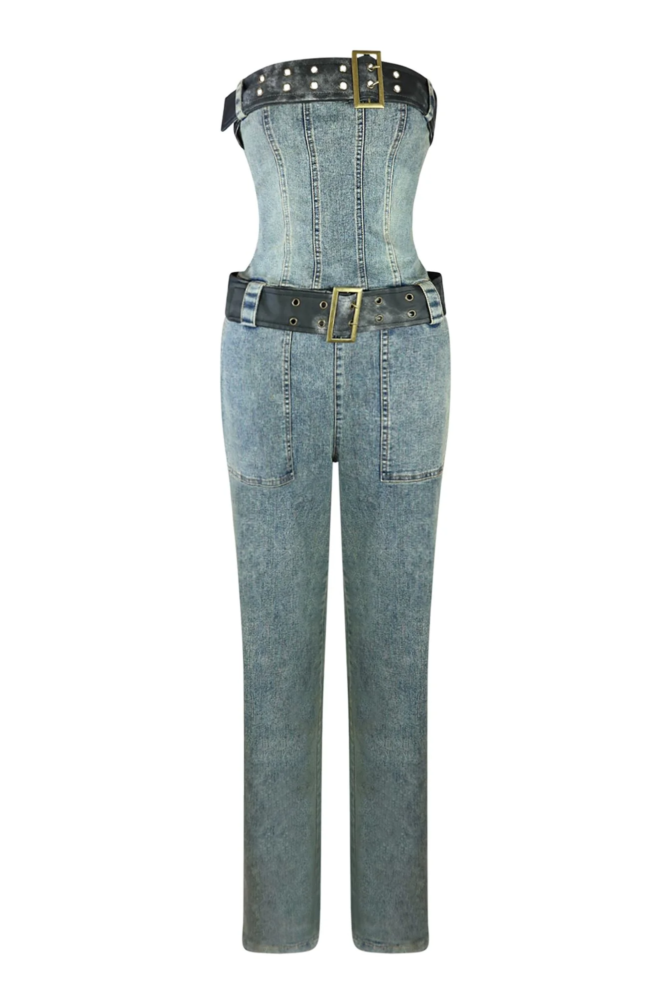 Hustler Double Belt Vintage Jumpsuit