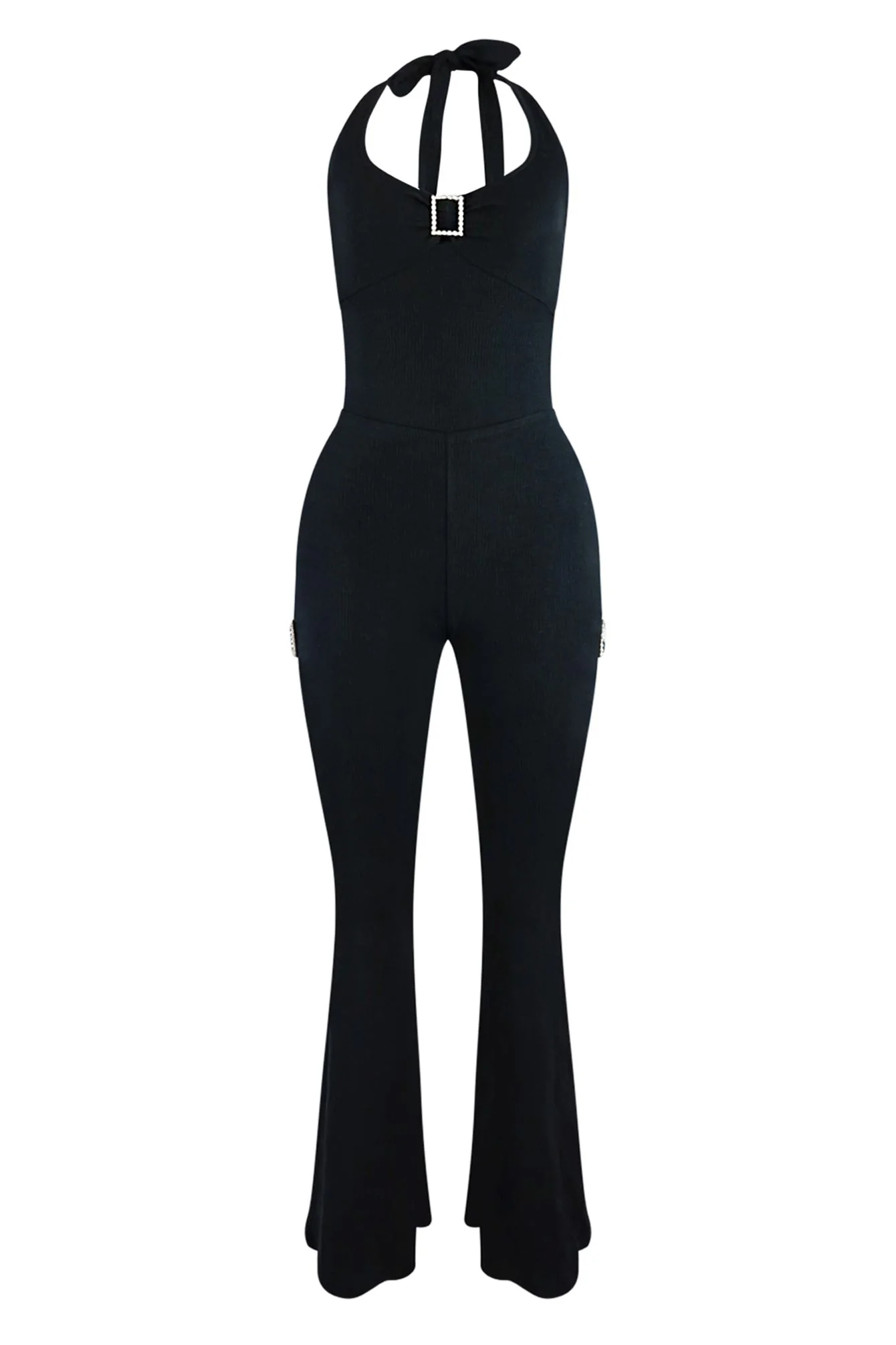 9096-Casual-Effect-Halter-Rhinestone-Buckle-Jumpsuit-3.webp Casual Effect Halter Rhinestone Buckle Jumpsuit