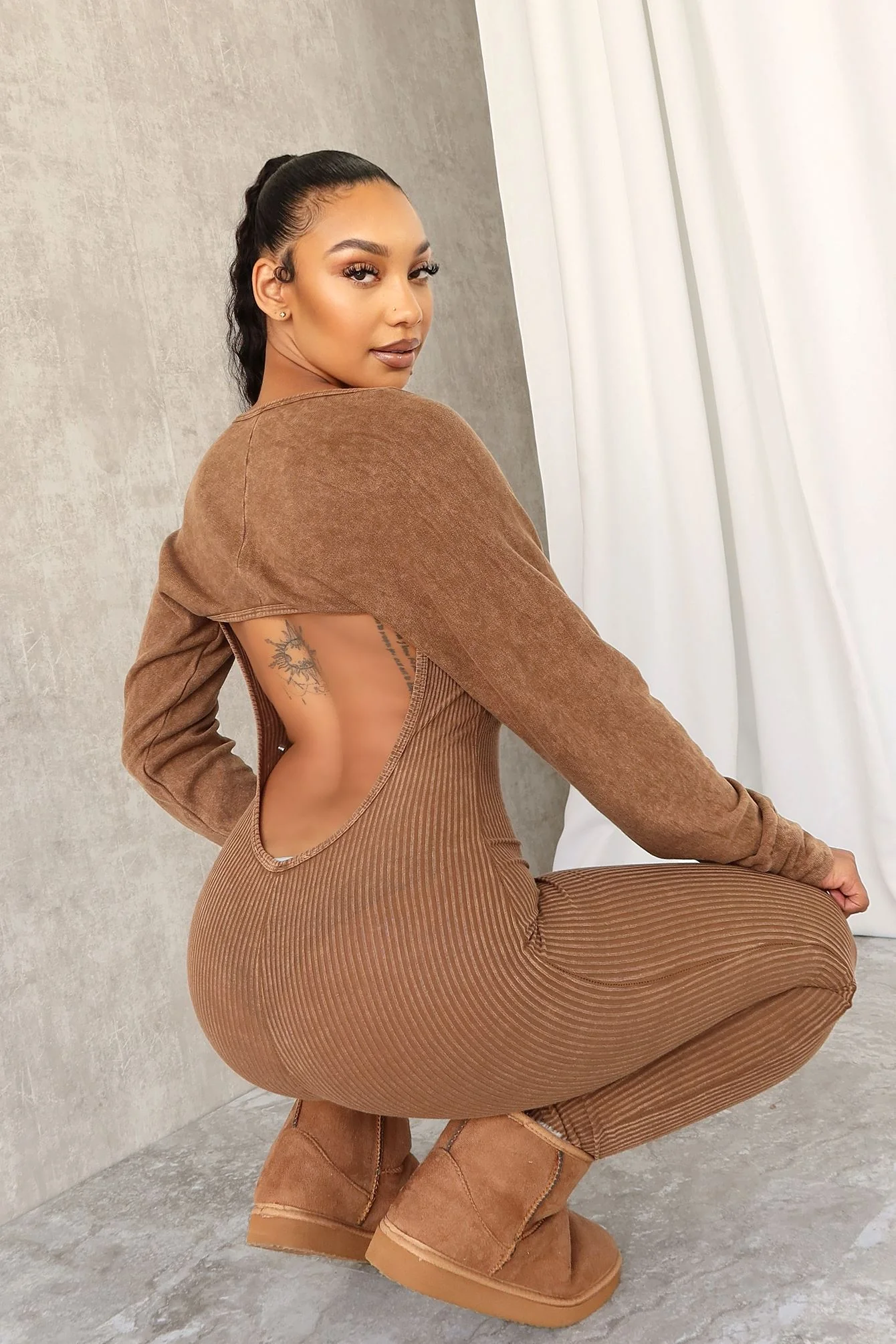 9113-Cindy-Mineral-Washed-Jumpsuit-Bolero-SET-4.webp Cindy Mineral Washed Jumpsuit & Bolero SET