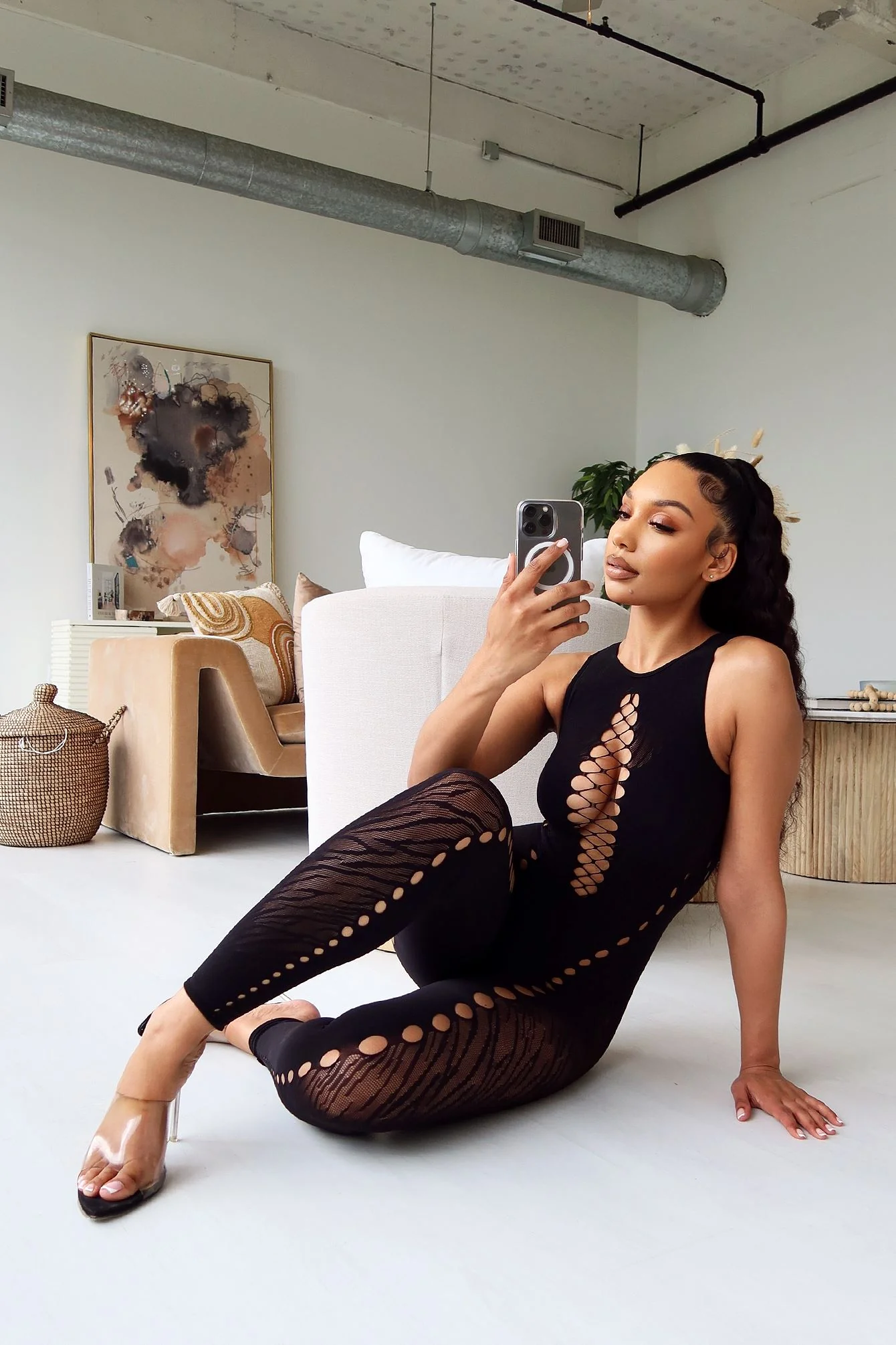 Valentina Hallow Out Sleeveless Jumpsuit