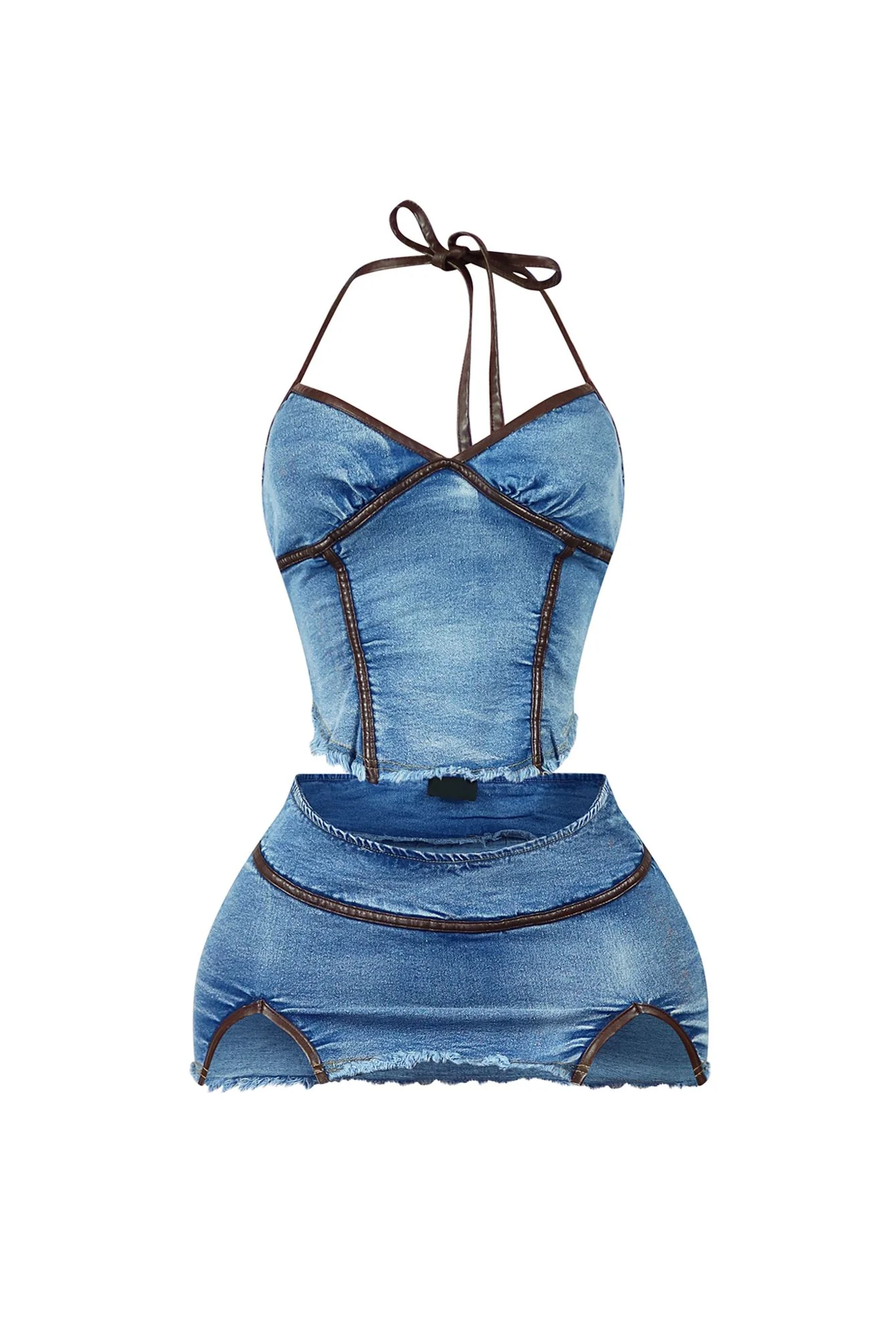 9221-City-At-Night-Denim-Halter-Top-Skirt-SET-3.webp City At Night Denim Halter Top & Skirt SET
