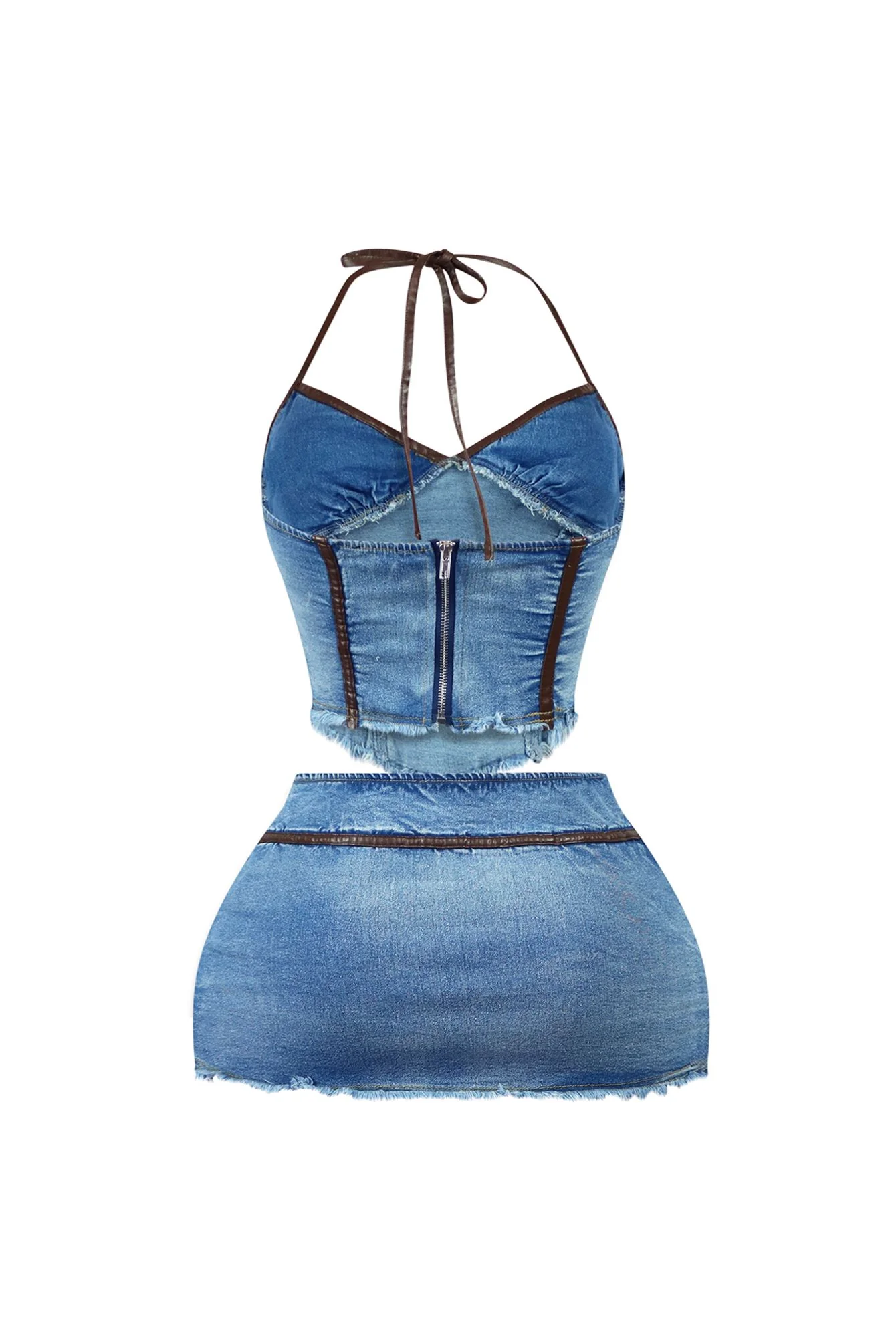 9221-City-At-Night-Denim-Halter-Top-Skirt-SET-5.webp City At Night Denim Halter Top & Skirt SET