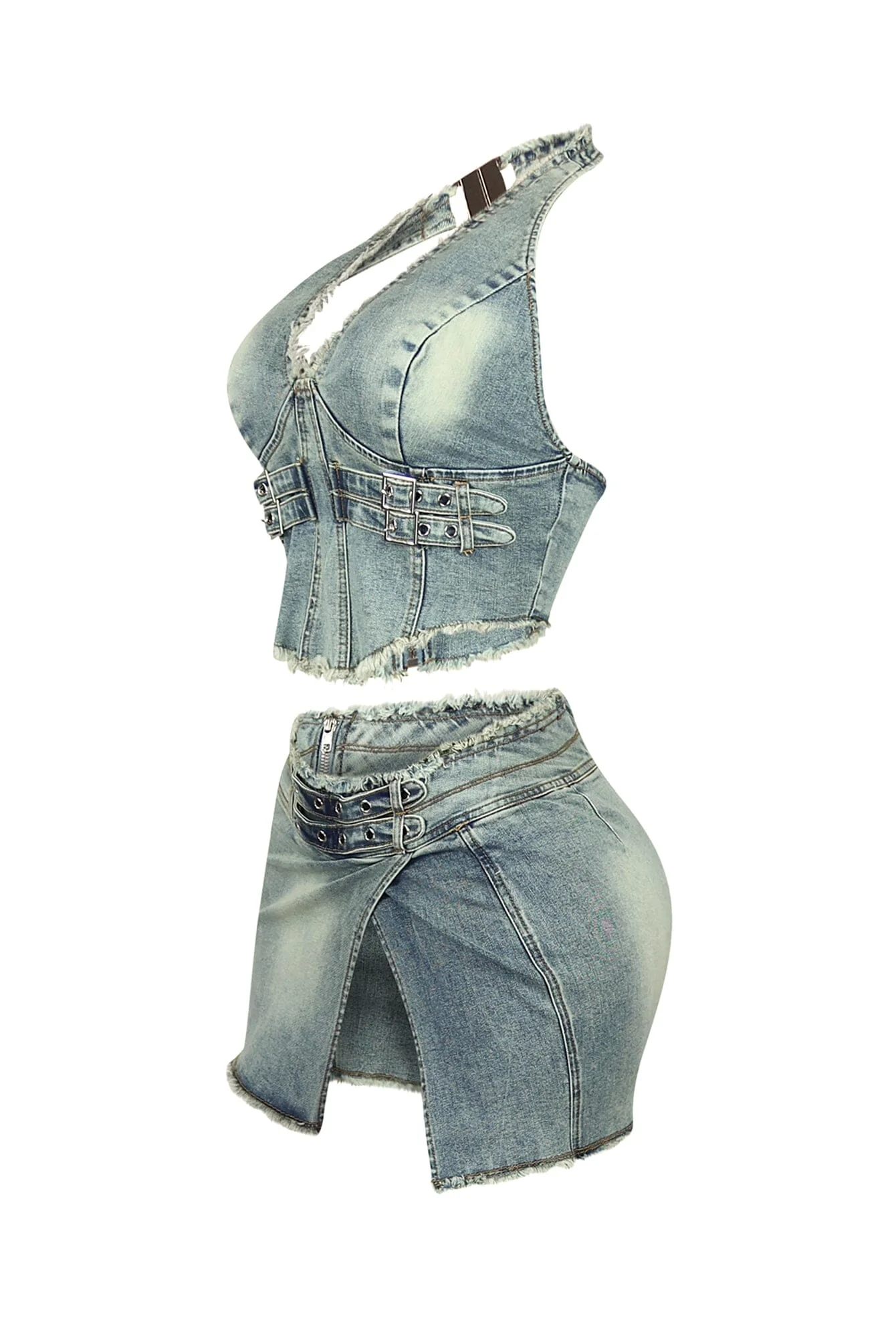 9308-Harlem-Denim-Halter-Top-Skirt-SET-4.webp Harlem Denim Halter Top & Skirt SET