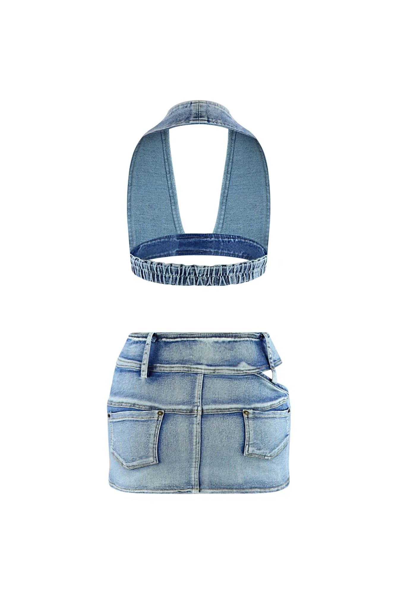 9532-Hollaback-Denim-Halter-Top-Skirt-SET-4.webp Hollaback Denim Halter Top & Skirt SET
