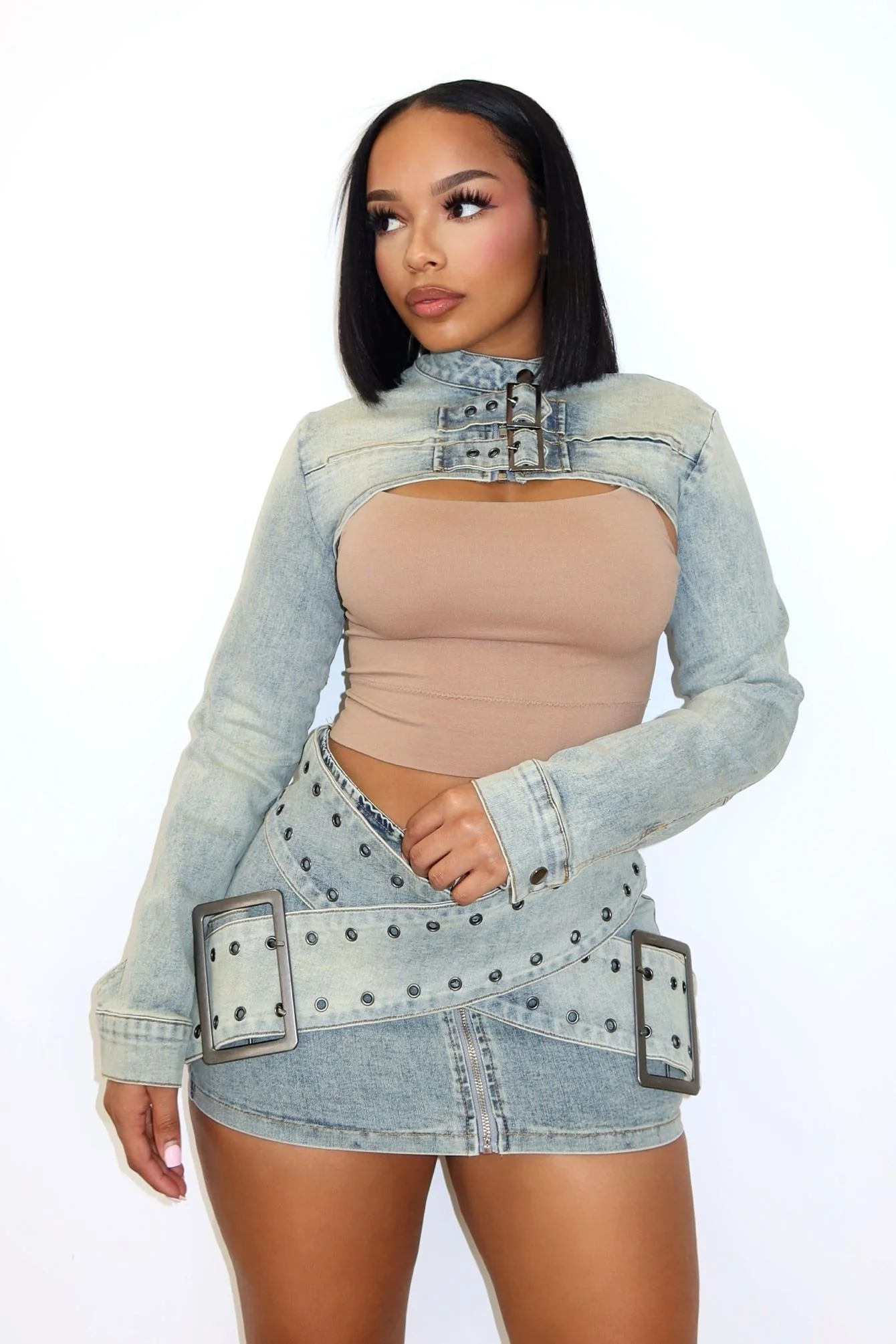 9581-Toxic-Buckle-Crop-Jacket-Buckle-Skirt-SET-4.webp Toxic Buckle Crop Jacket & Buckle Skirt SET