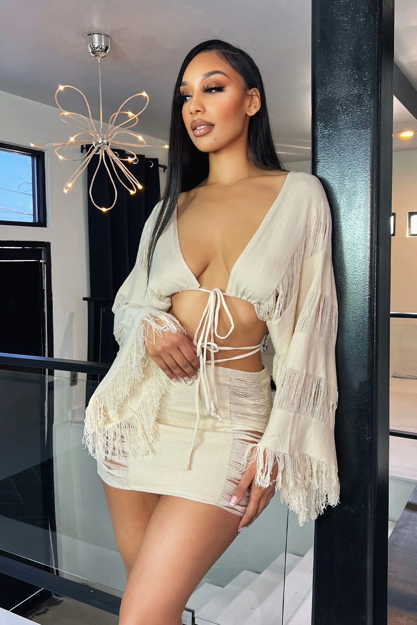 9669-Saint-Lucia-Distressed-Open-Top-Mini-Skirt-SET-4.webp Saint Lucia Distressed Open Top & Mini Skirt SET