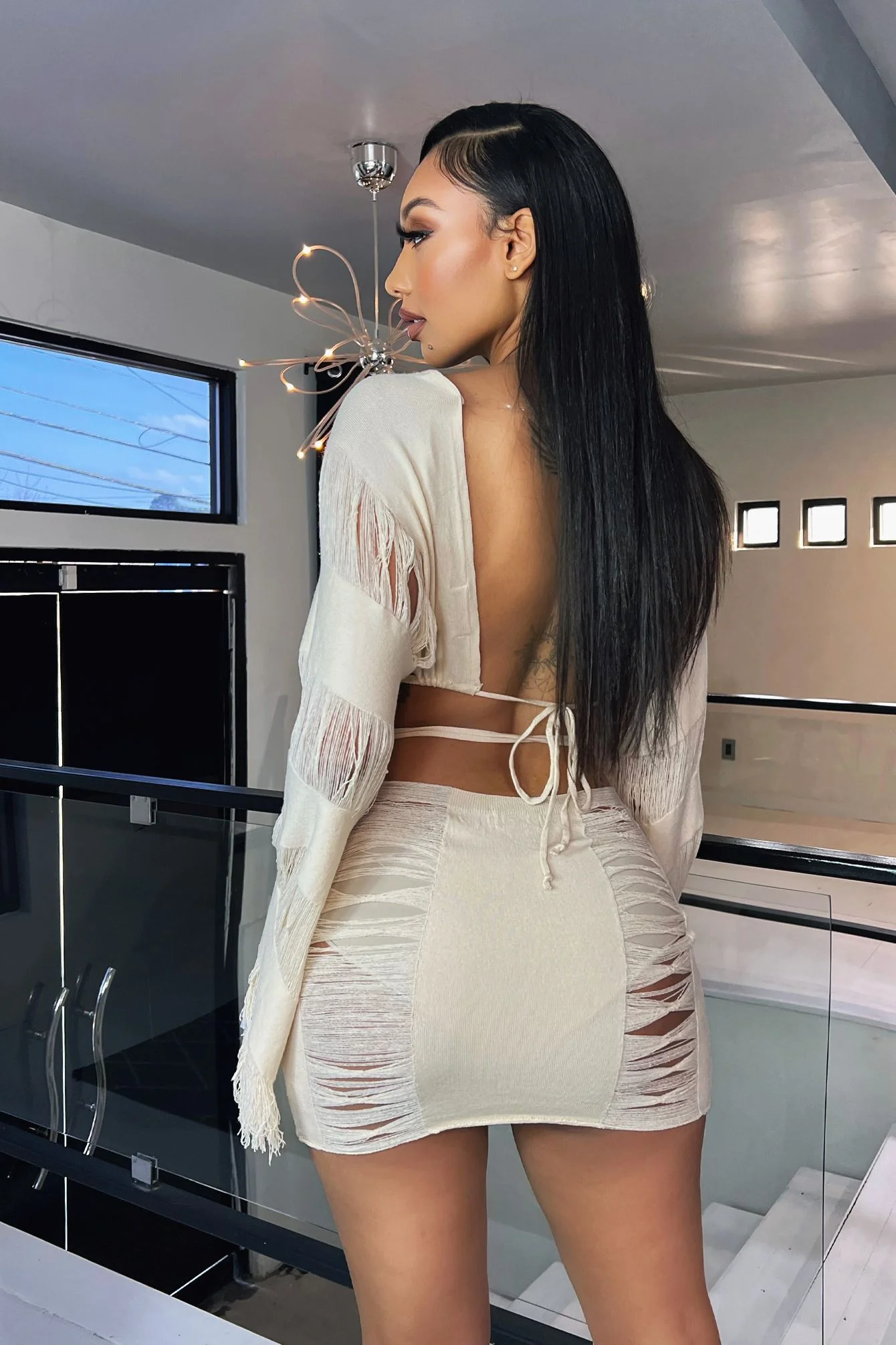 9669-Saint-Lucia-Distressed-Open-Top-Mini-Skirt-SET-6.webp Saint Lucia Distressed Open Top & Mini Skirt SET