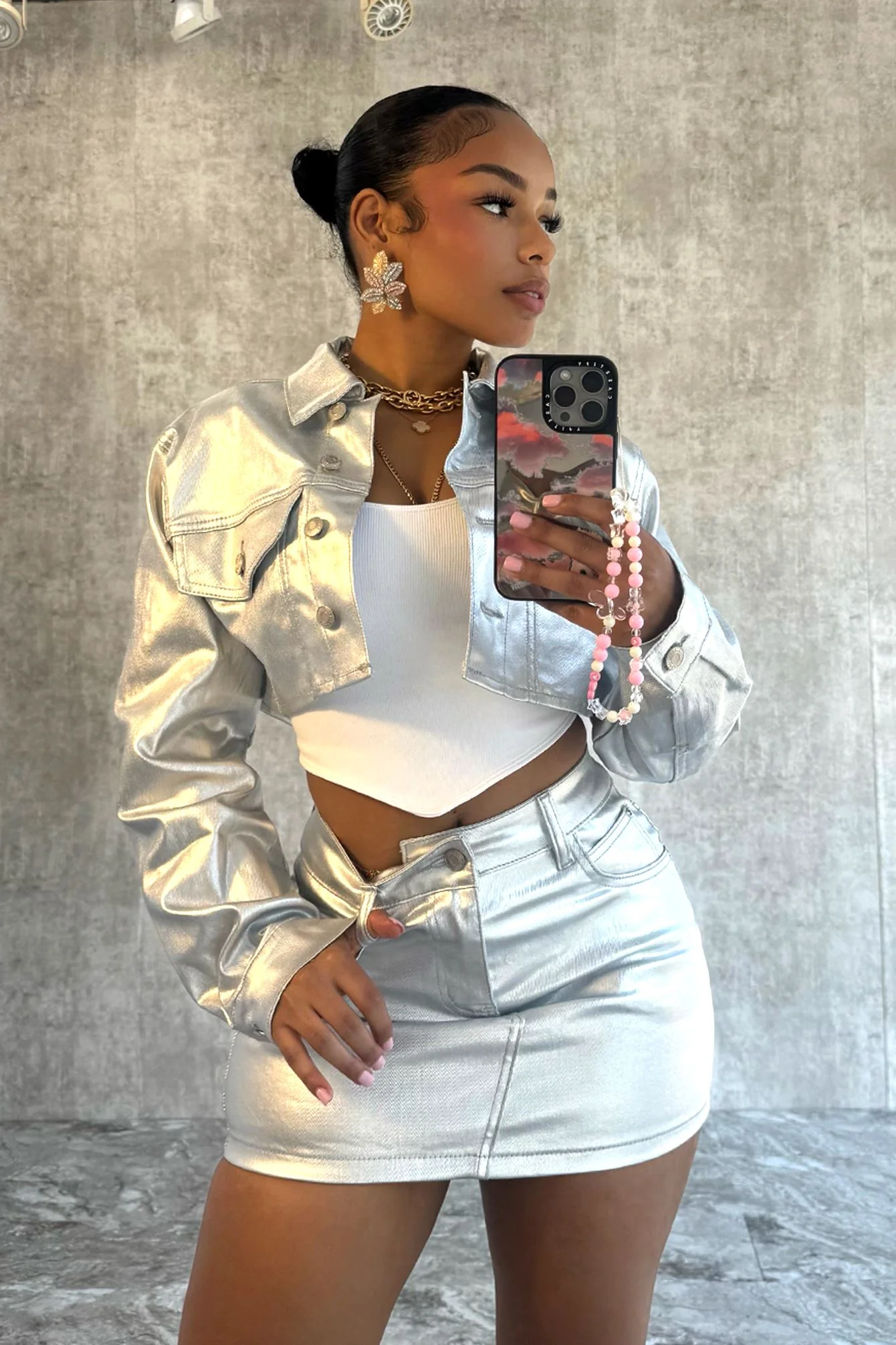 Loxley Metal Foiled Long Sleeve Jacket