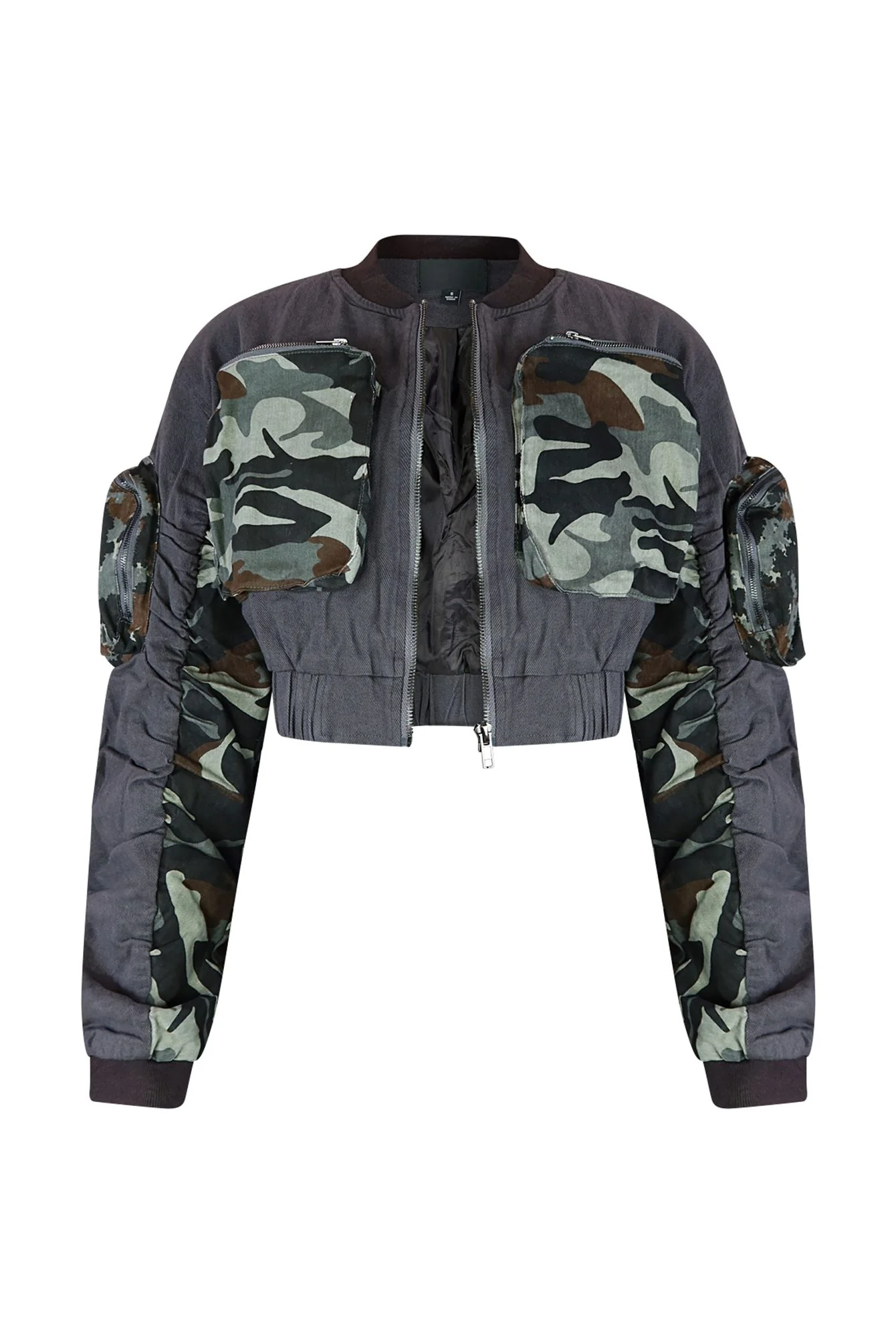 Wake Me Up Camo Pockets Scrunched Jacket