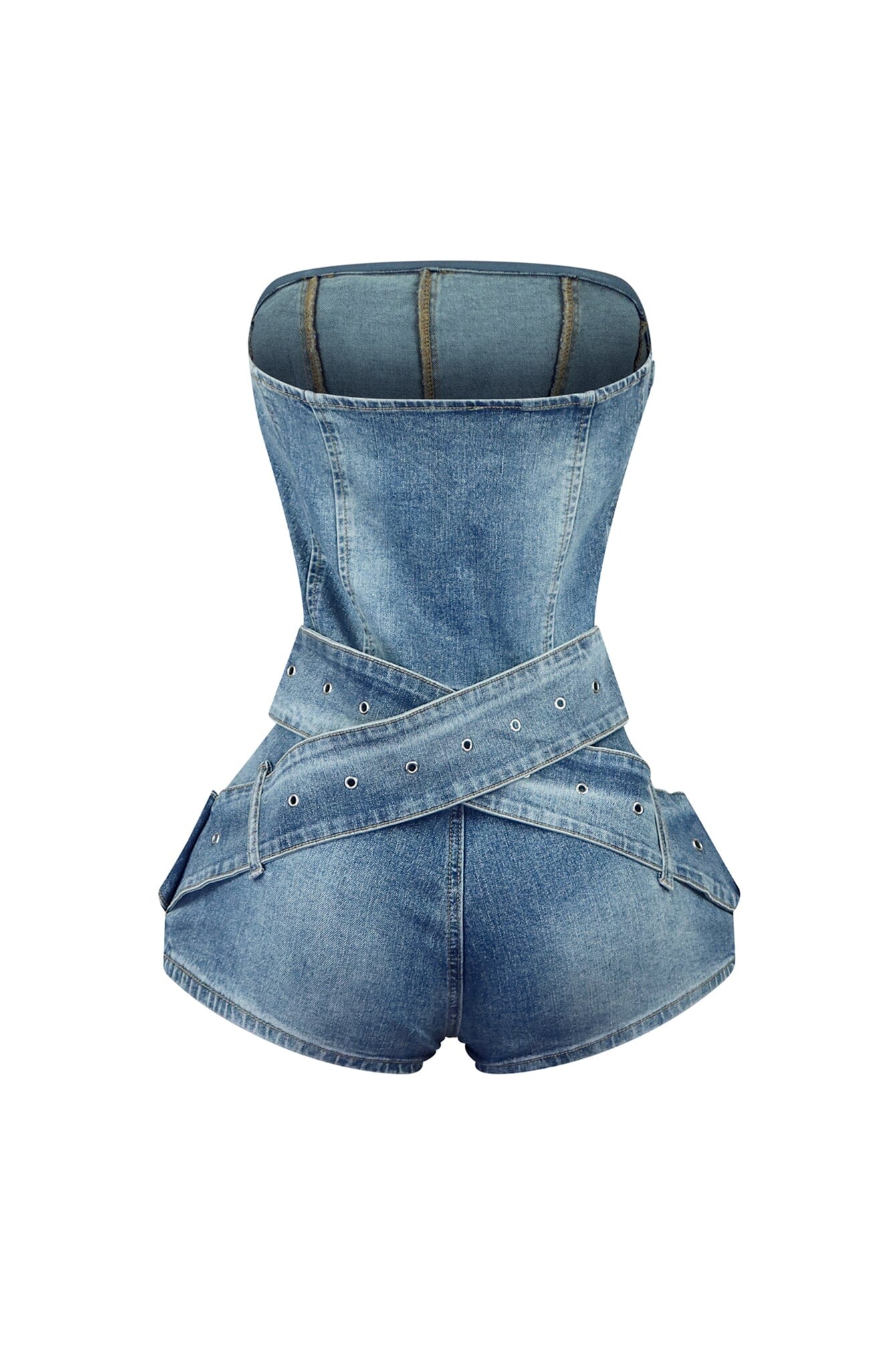 9924-Lose-Control-Washed-Denim-Tube-Romper-4.jpg Lose Control Washed Denim Tube Romper