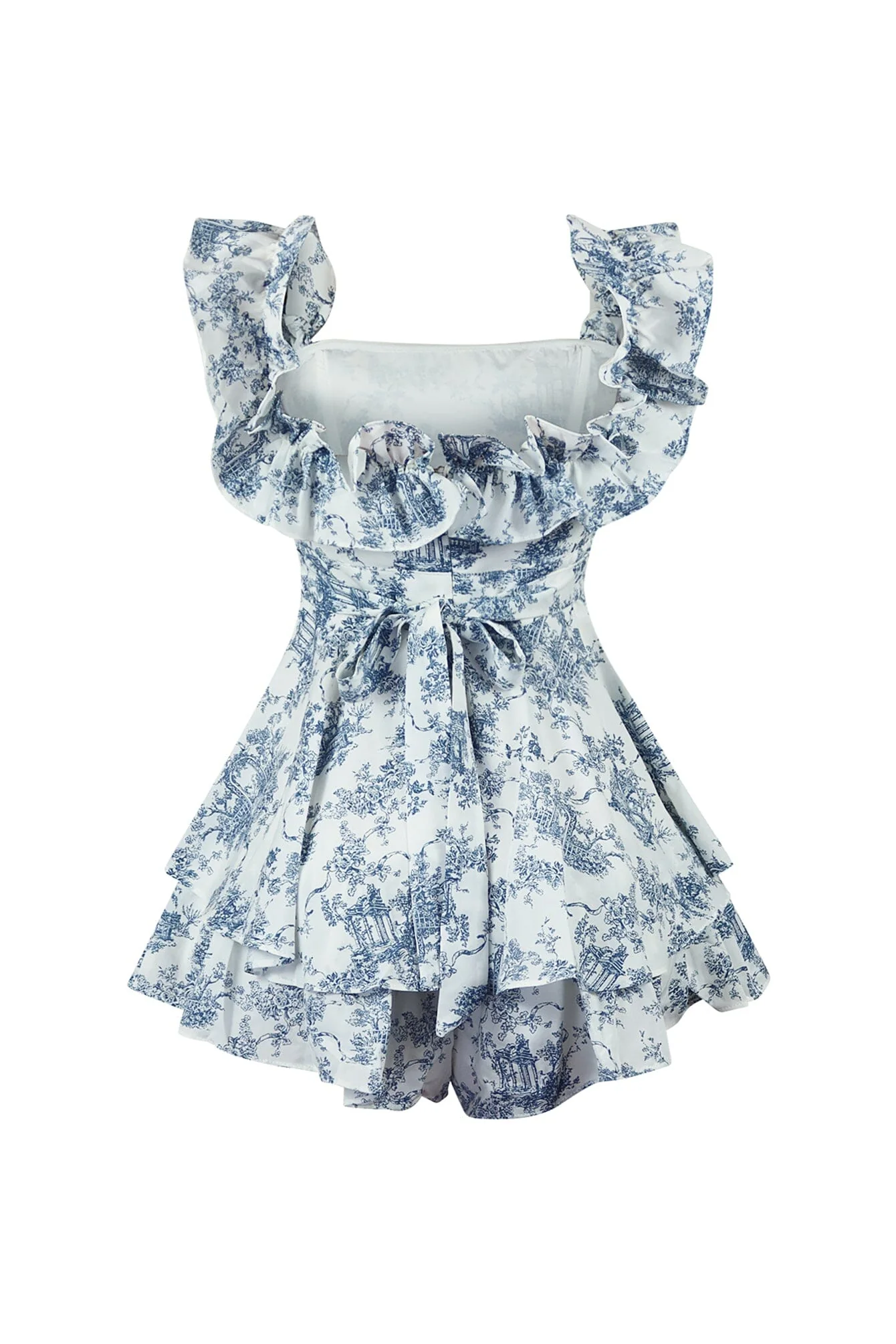 9945-Sophia-Print-Off-Shoulder-Woven-Ruffled-Romper-5.webp Sophia Print Off Shoulder Woven Ruffled Romper